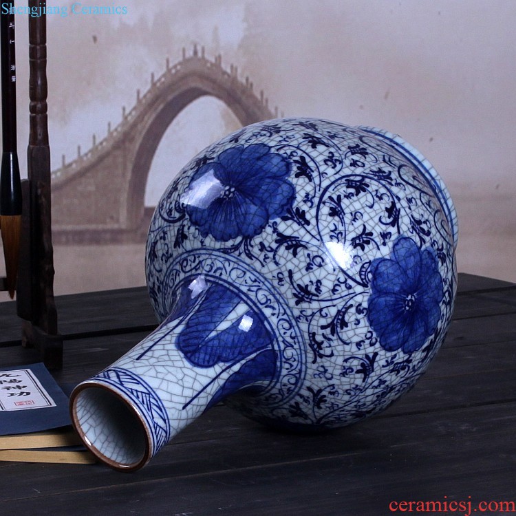 Chinese style the jun porcelain vase landed the sitting room Fashionable household decoration furnishing articles Jingdezhen porcelain arranging flowers