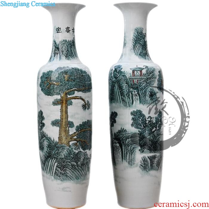 Jingdezhen ceramics qing Ming vase painting of large sitting room the door of the hotel handicraft furnishing articles ornaments