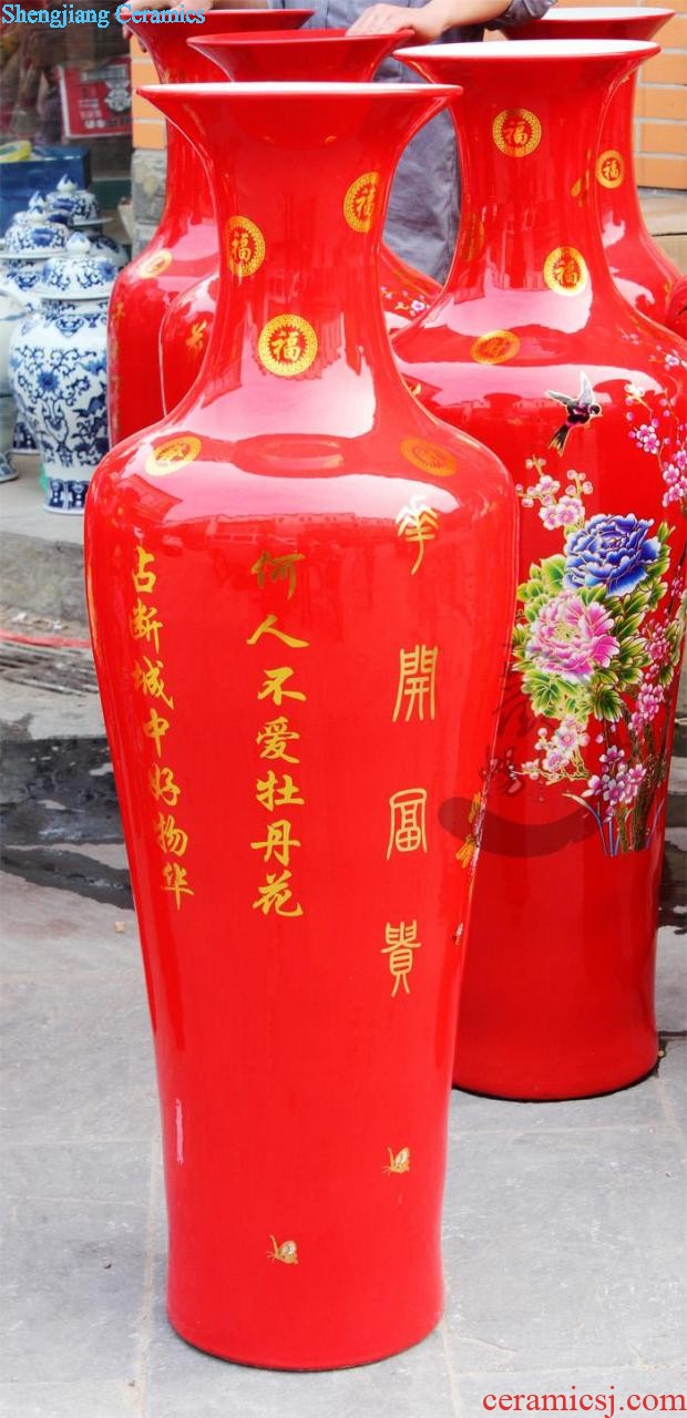 Yueyang tower embossed calligraphy remember the French e015 jingdezhen ceramics vases, antique handicraft furnishing articles