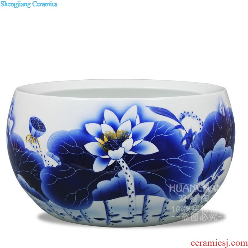 Modern Chinese landscape three-piece vase cb54 jingdezhen ceramics soft adornment handicraft furnishing articles in the living room