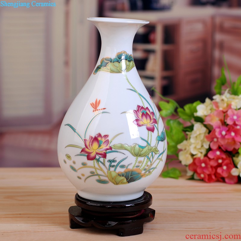 Modern fashion 163 jingdezhen ceramics thin foetus porcelain vase thin foetus bottle "chrysanthemum patterns" gift box packaging