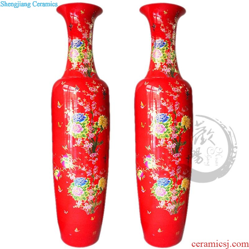 E085 jingdezhen ceramics ruby red large vases, three Yang kaitai, Chinese style sitting room adornment handicraft furnishing articles