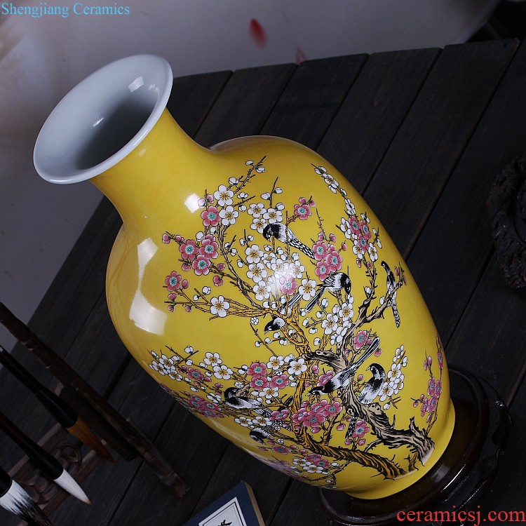 Jingdezhen ceramics vase, ji blue gold peony home furnishing articles flower arranging adornment of contemporary sitting room