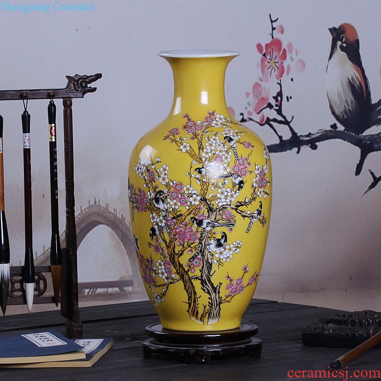 Jingdezhen ceramics vase, ji blue gold peony home furnishing articles flower arranging adornment of contemporary sitting room