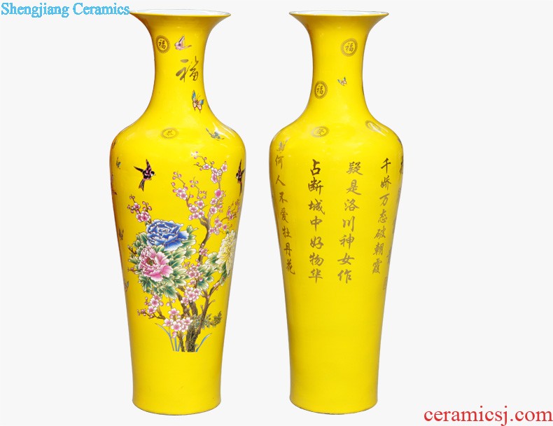 Chinese classical jingdezhen ceramics imitation qianlong year antique vase sitting room adornment handicraft furnishing articles gift