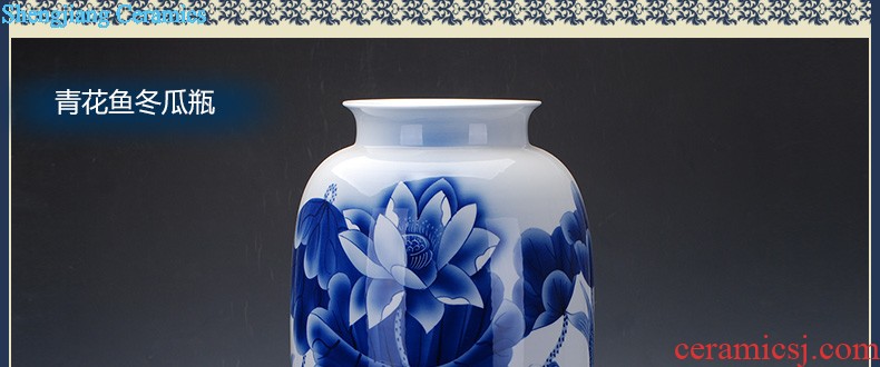 Jingdezhen ceramic 224 little gold fish tank water lily of blue and white porcelain basin bowl lotus tortoise cylinder Aquatic animals writing brush washer fish bowl