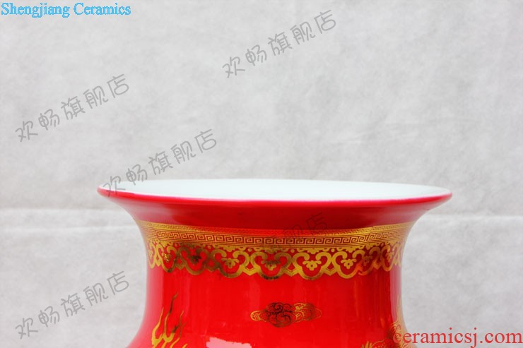 Jingdezhen ceramic floor big vase high furnishing articles hand-painted large landscape painting home sitting room TV ark adornment