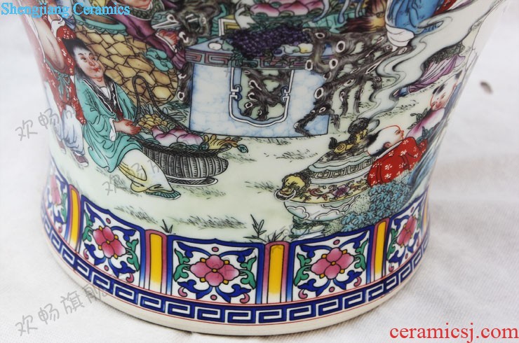 E179 jingdezhen ceramics Splendid sunvo color ink landscape painting of large vases, restoring ancient ways is the sitting room adornment