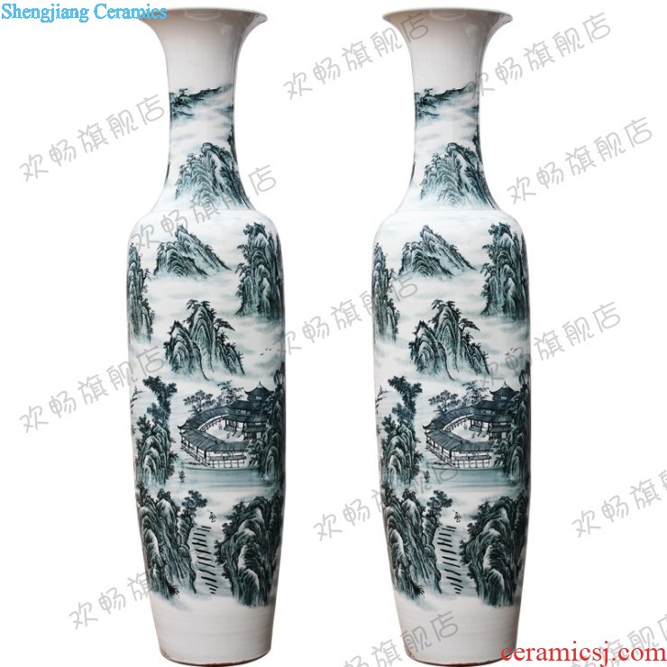 Jingdezhen ceramic large antique imitation Ming blue and white porcelain vase hand-painted home sitting room adornment handicraft furnishing articles