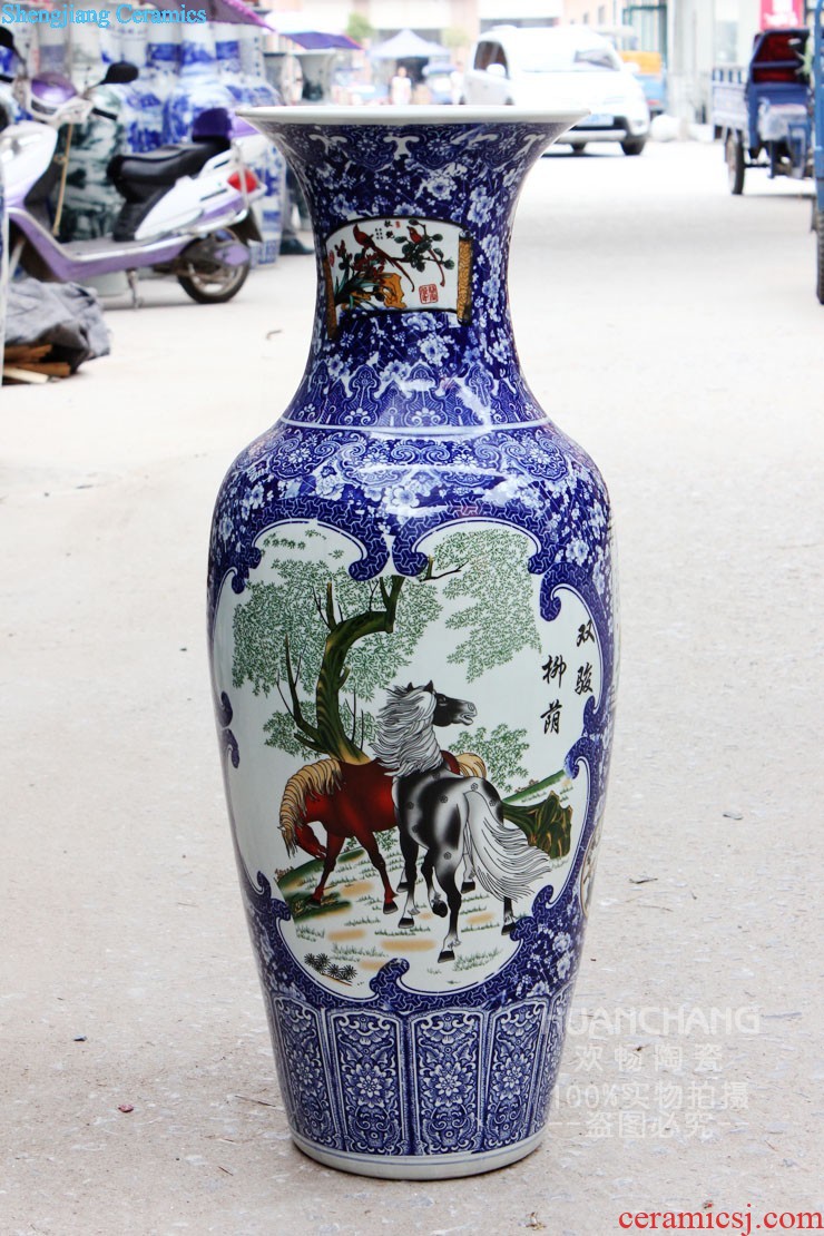 Famous master of jingdezhen ceramics hand-painted powder enamel vase home furnishing articles c136 sitting room adornment porcelain arts and crafts