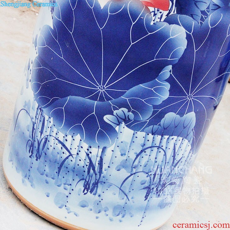 Jingdezhen ceramics archaize hand-carved vase sitting room adornment furnishing articles study large Chinese office