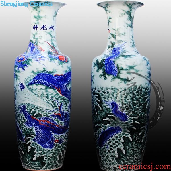 H - 025 jingdezhen ceramics powder enamel antique vase of large landscape painting the living room hotel decoration furnishing articles