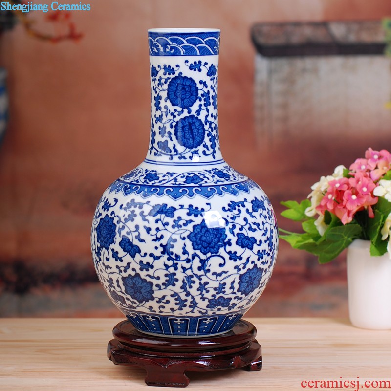 Master hand of jingdezhen porcelain enamel 467 flower vase household sitting room adornment style rich ancient frame furnishing articles