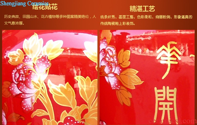 Jingdezhen ceramic aquarium goldfish turtle cylinder water lily basin to heavy large fish bowl lotus porcelain jar