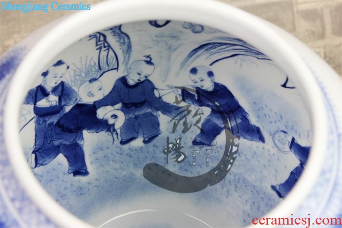 E019 jingdezhen ceramics to relief the calligraphy and painting quiver of large vases, sitting room adornment is placed