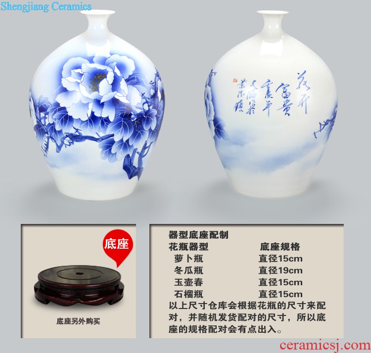 Jingdezhen ceramics imitation Ming vase sitting room home decoration furnishing articles hand-painted pastel archaize fish algae general grain tank