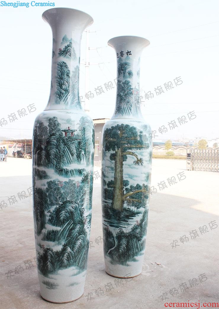 Jingdezhen ceramics qing Ming vase painting of large sitting room the door of the hotel handicraft furnishing articles ornaments