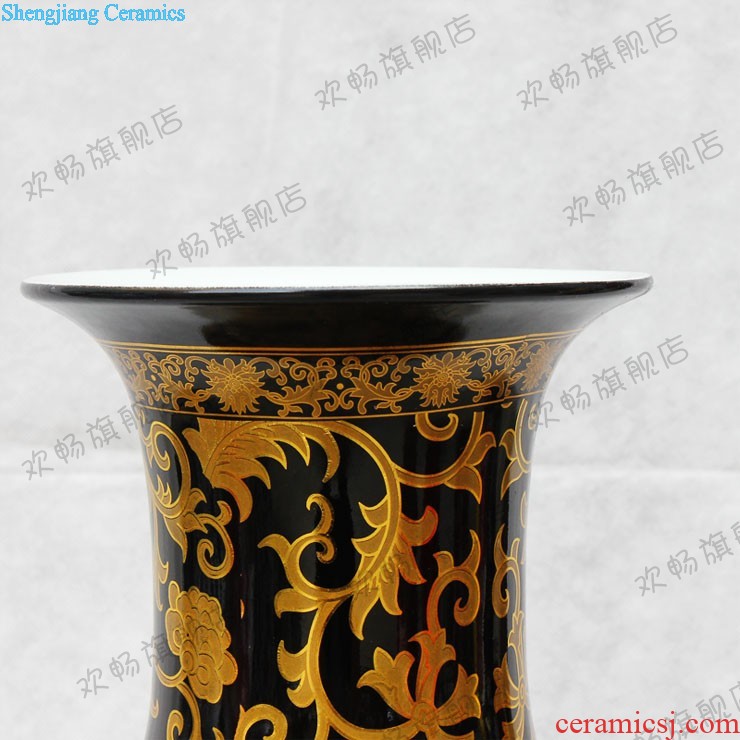 Jingdezhen ceramics vase masters hand draw colorful landscape of pomegranates of blue and white porcelain bottle Chinese sitting room adornment is placed