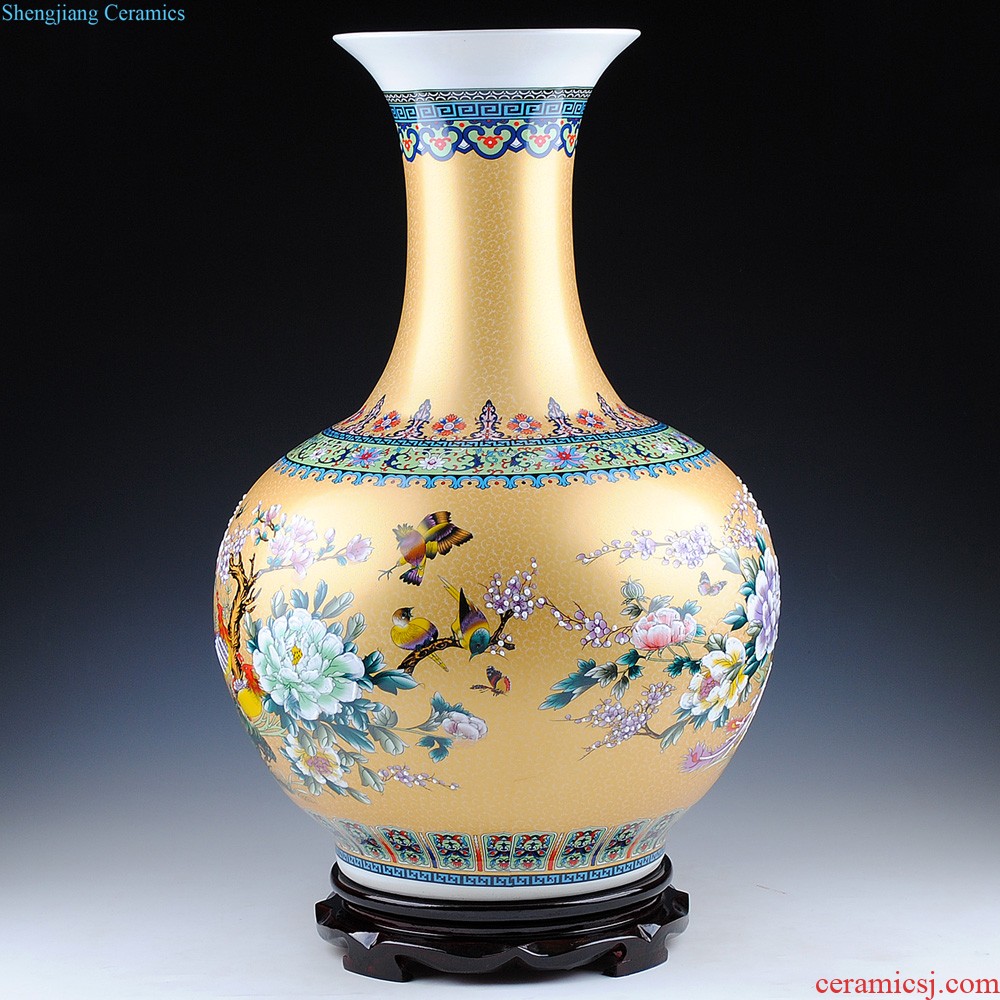 Jingdezhen ceramics vases, flower arranging famille rose porcelain furnishing articles sitting room TV ark of Chinese style household decorative arts and crafts