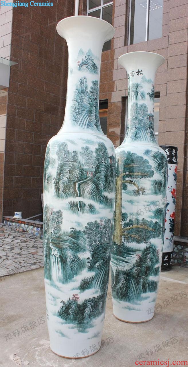 Jingdezhen ceramics qing Ming vase painting of large sitting room the door of the hotel handicraft furnishing articles ornaments