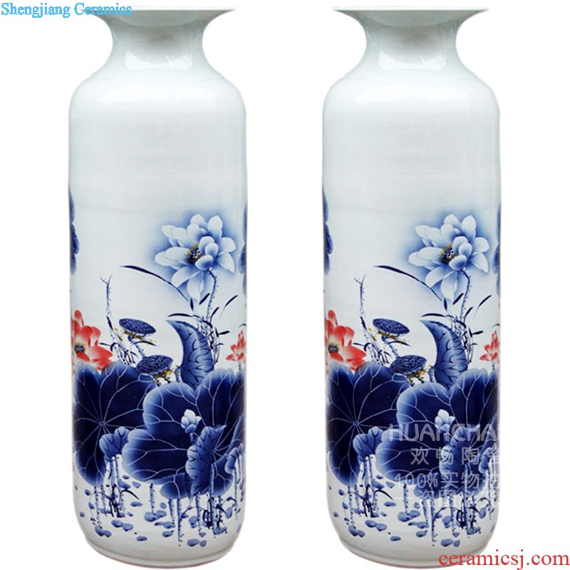 Jingdezhen ceramics of large vases, flower arranging ruby red home sitting room hotel furnishing articles large e082 ornament