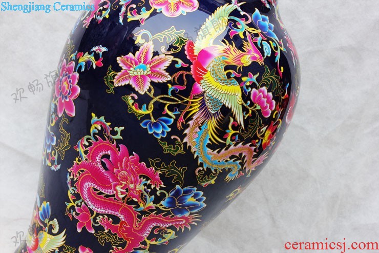 Chinese red tong qu e191 jingdezhen ceramics of large vases, Chinese style wedding home furnishing articles ornaments