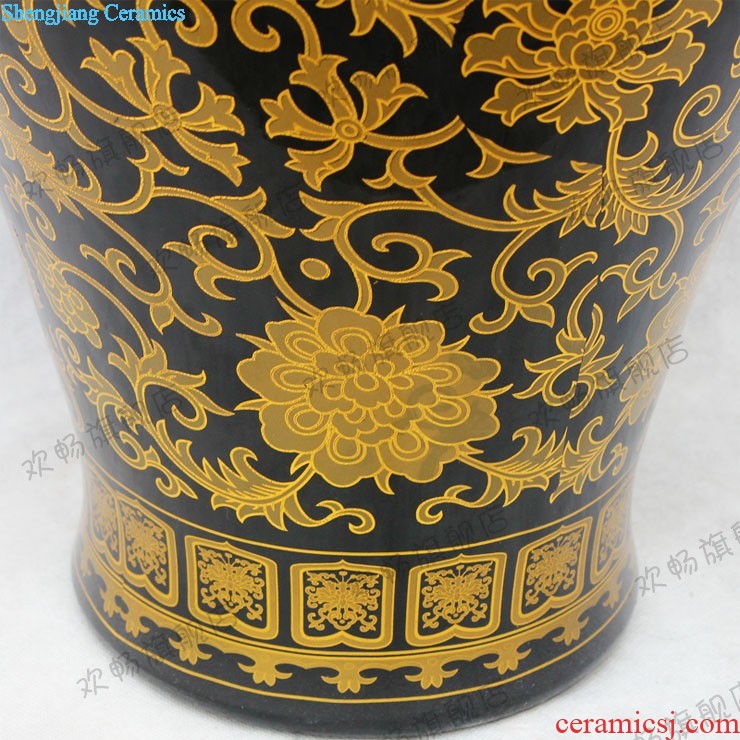 Jingdezhen ceramics vase masters hand draw colorful landscape of pomegranates of blue and white porcelain bottle Chinese sitting room adornment is placed