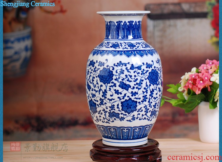 Master hand of jingdezhen porcelain enamel 467 flower vase household sitting room adornment style rich ancient frame furnishing articles