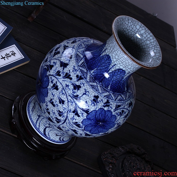 Chinese style the jun porcelain vase landed the sitting room Fashionable household decoration furnishing articles Jingdezhen porcelain arranging flowers