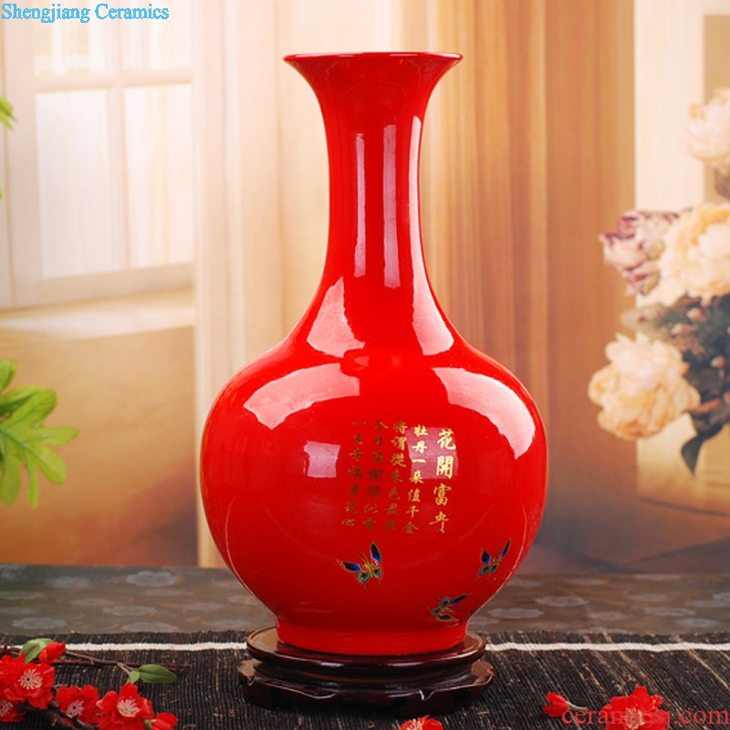 Sitting room 317 jingdezhen ceramic glaze color yellow vase classical decorative home furnishing articles Art crafts