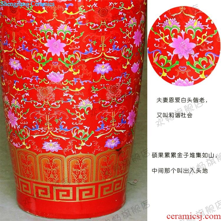 Jingdezhen ceramics of large vase 1.8 3 m sitting room adornment furnishing articles sf65 hand-painted birds pay homage to the king