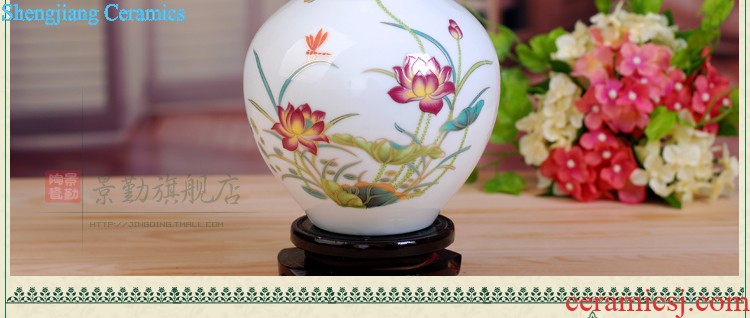 Modern fashion 163 jingdezhen ceramics thin foetus porcelain vase thin foetus bottle "chrysanthemum patterns" gift box packaging