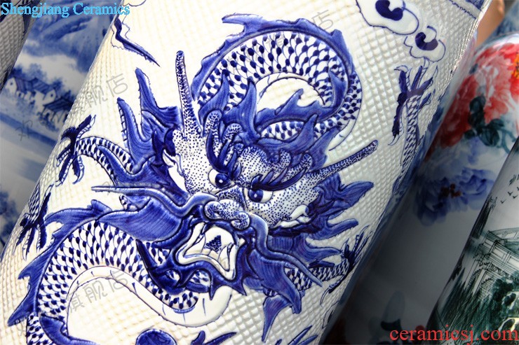 Jingdezhen ceramics hand-painted archaize of large blue and white porcelain vase furnishing articles home sitting room adornment handicraft