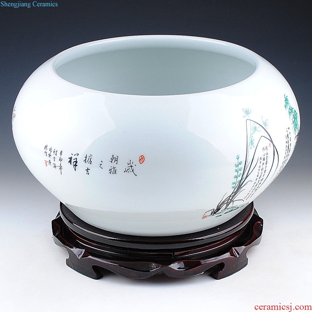 Hong xuan jingdezhen ceramic tea pot lotus storage tank is contemporary and contracted household adornment handicraft furnishing articles in the living room