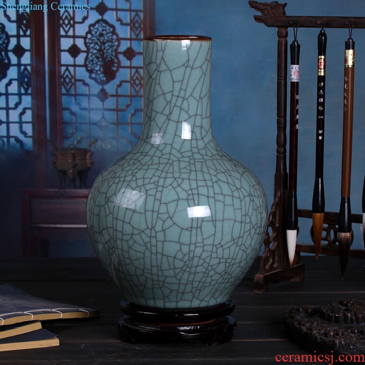 Jingdezhen ceramics Creative manual zen vase Chinese style living room table home flower adornment furnishing articles