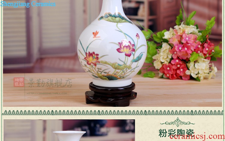 Modern fashion 163 jingdezhen ceramics thin foetus porcelain vase thin foetus bottle "chrysanthemum patterns" gift box packaging