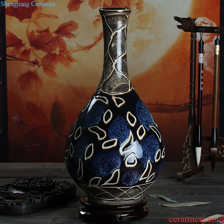 Jingdezhen ceramic vases, new Chinese style restoring ancient ways is the sitting room the dried flower arranging wine rich ancient frame home furnishing articles