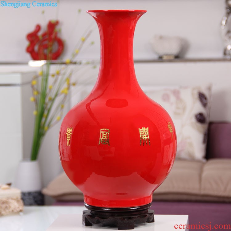 Famous master of jingdezhen ceramics hand-painted vases sitting room adornment is placed Chinese landscape painting porch decoration