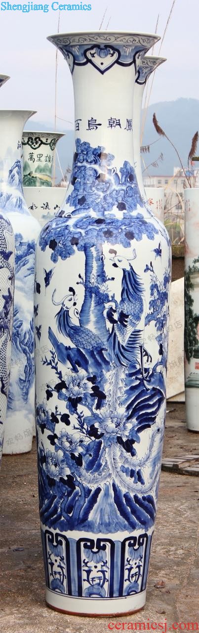 Hand draw blue and white porcelain of jingdezhen ceramics mountain dawn rhyme quiver of large vase The sitting room decorate furnishing articles e99