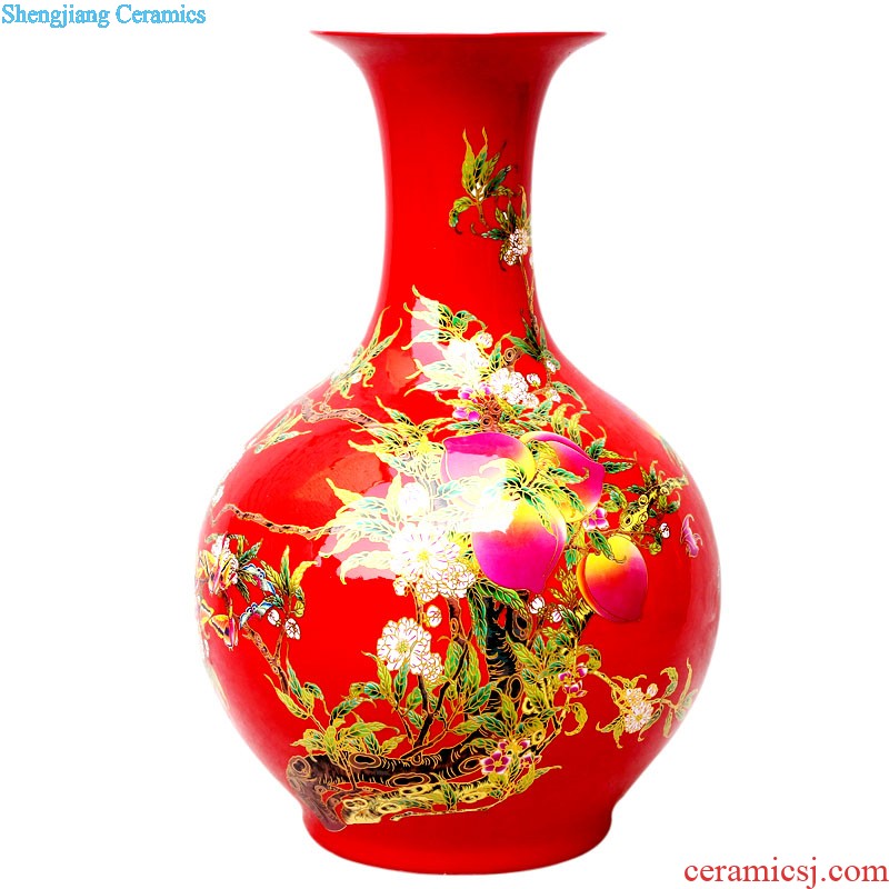 Jingdezhen ceramics vases, flower arranging furnishing articles in yellow jinlong landing home decoration decoration large aj33 sitting room