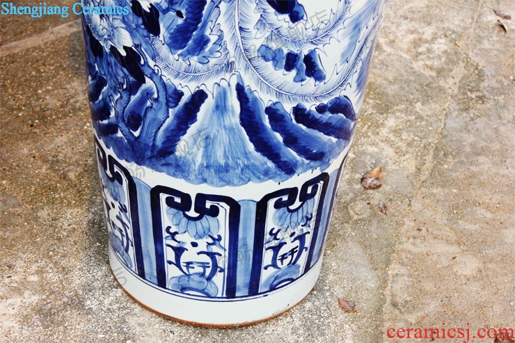 Hand draw blue and white porcelain of jingdezhen ceramics mountain dawn rhyme quiver of large vase The sitting room decorate furnishing articles e99