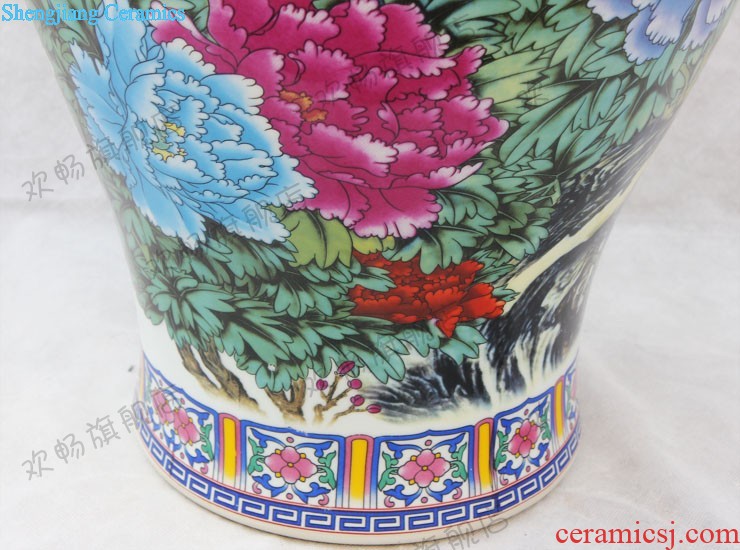 E179 jingdezhen ceramics Splendid sunvo color ink landscape painting of large vases, restoring ancient ways is the sitting room adornment