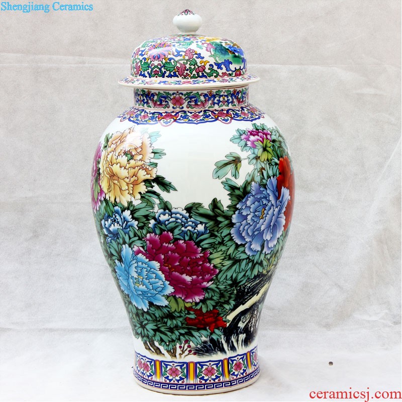 E179 jingdezhen ceramics Splendid sunvo color ink landscape painting of large vases, restoring ancient ways is the sitting room adornment