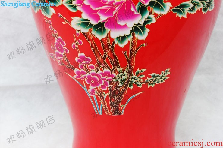 Jingdezhen ceramics antique hand-painted blue and white porcelain vases, flower arrangement Chinese style classical home sitting room adornment is placed