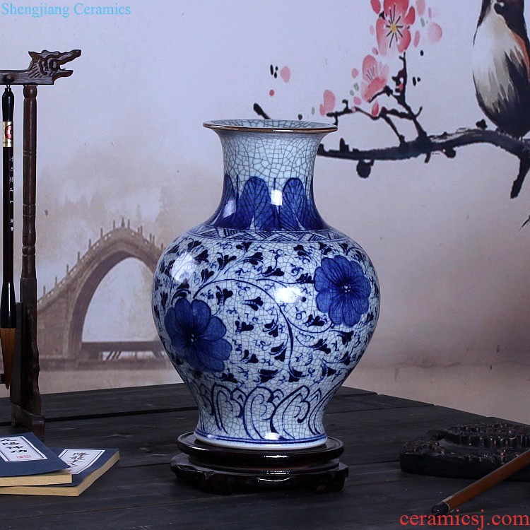 Chinese style the jun porcelain vase landed the sitting room Fashionable household decoration furnishing articles Jingdezhen porcelain arranging flowers