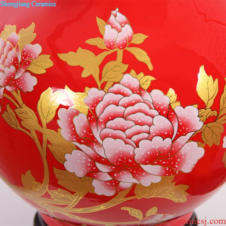 Famous master of jingdezhen ceramics hand-painted vases sitting room adornment is placed Chinese landscape painting porch decoration