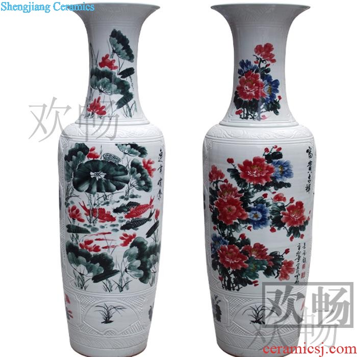 Jingdezhen ceramics hand-carved Huang Longfeng ChengXiang furnishing articles hl1 vase of large sitting room hotel decoration