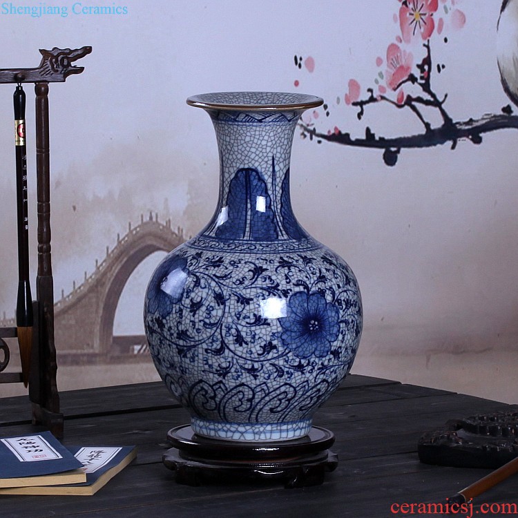 Chinese style the jun porcelain vase landed the sitting room Fashionable household decoration furnishing articles Jingdezhen porcelain arranging flowers