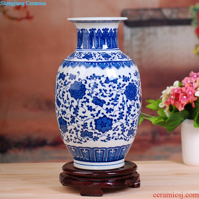 Master hand of jingdezhen porcelain enamel 467 flower vase household sitting room adornment style rich ancient frame furnishing articles