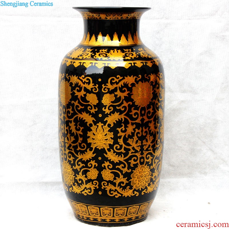 Jingdezhen ceramics vase masters hand draw colorful landscape of pomegranates of blue and white porcelain bottle Chinese sitting room adornment is placed